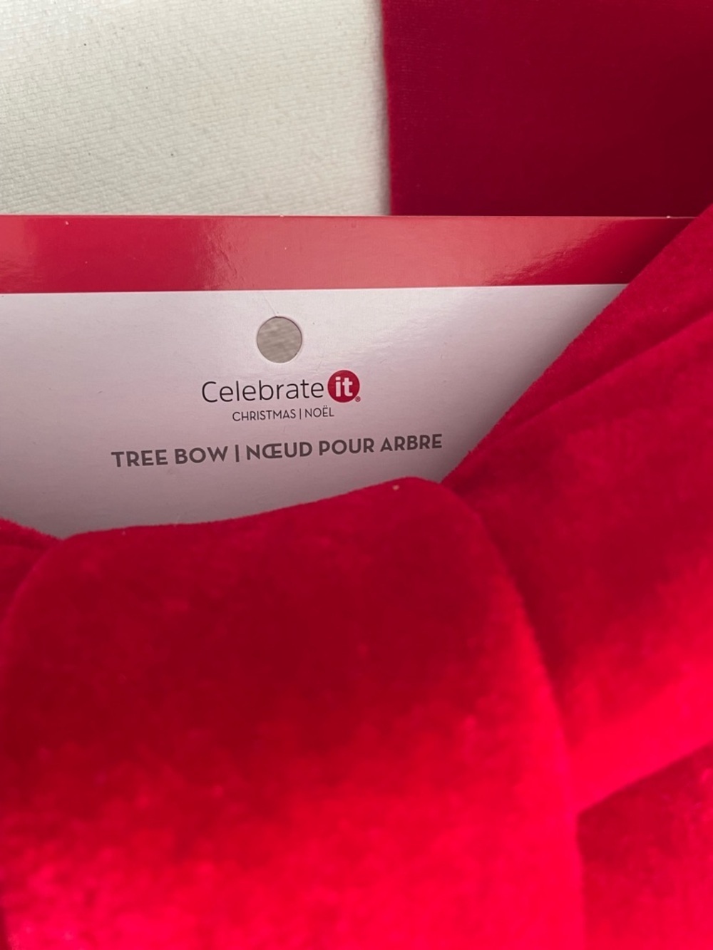 NWT Celebrate It Large Red Velvet Tree Bow - Picture 6 of 9